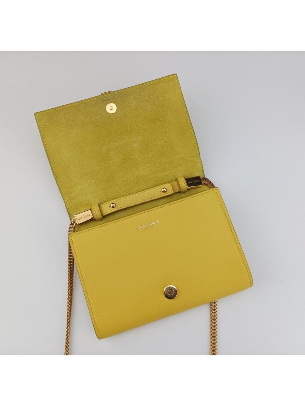 ★SOLD★ Saint Laurent Yves Laurenty Line Yellow Leather Messenger - Picture 13 of 15